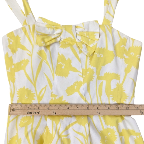 Marc Jacobs Bow Sundress Womens 2 Yellow White Sleeveless Tank Cotton - Picture 6 of 10